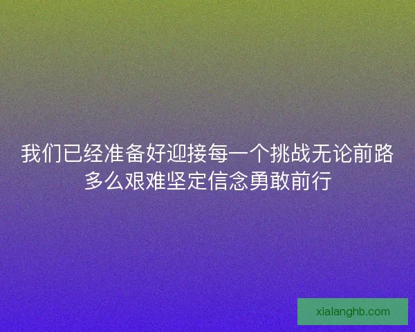 我们已经准备好迎接每一个挑战无论前路多么艰难坚定信念勇敢前行